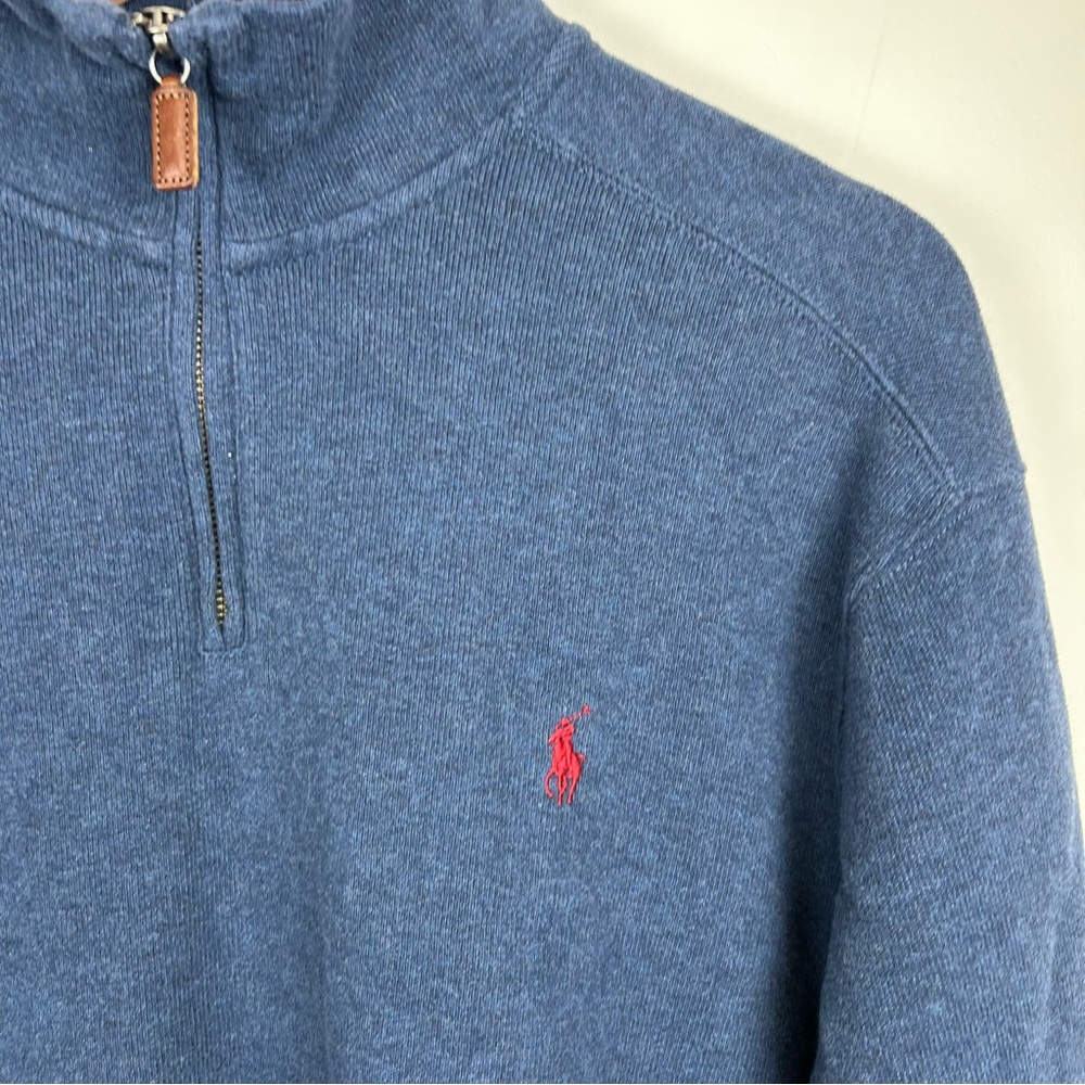 Polo Ralph Lauren Mens Navy Estate Quarter-Zip Pullover sz XL Preppy Old Money - Picture 2 of 10